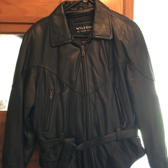 Wilson’s black leather coat w/removable liner -M - Picture 1 of 8